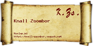 Knall Zsombor névjegykártya